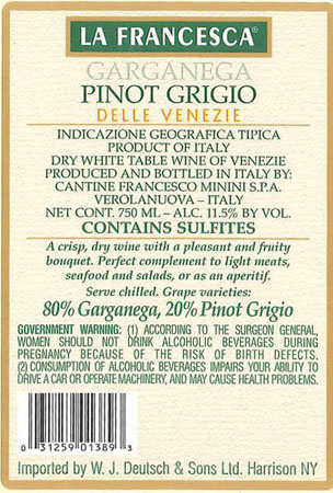 La Francesca Pinot Grigio