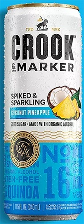 Crook & Marker Hard Seltzer Coconut Pineapple 4 PK Cans